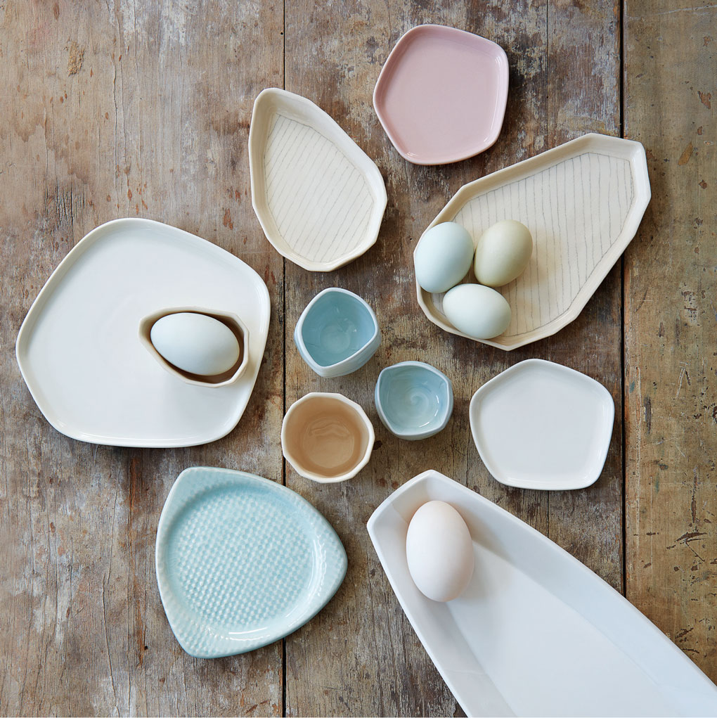 Ceramic Plates with Pastel Color Scheme