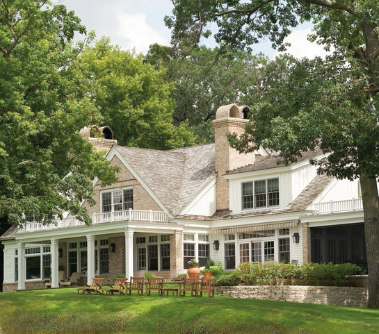 cedar shake roof with brass accents