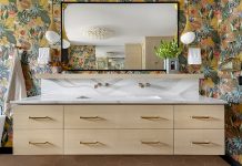 McDonald Remodeling colorful wallpaper bathroom