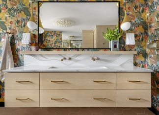 McDonald Remodeling colorful wallpaper bathroom