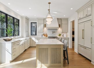white and marble kitchen