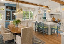 Jim Kuiken expects to see more layered textures, patterns, bold colors, and vintage heirlooms and collected art that tells a personal story in 2026 home projects, much like in this Lake Minnetonka home by Jim Kuiken Design and Pillar Homes