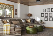 Interior of a cabin featuring vintage furnishings