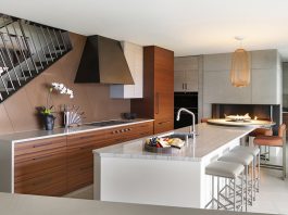 modern kitchen with built ins